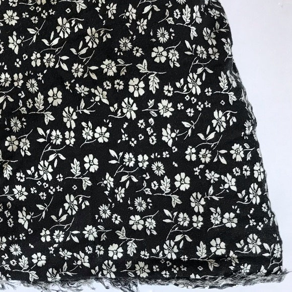 VINTAGE HAVANA Dainty Flower Print Gypsy Frayed Boho Chic Trapeze Swing Dress - Picture 4 of 9